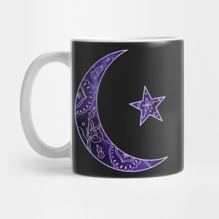 Mandala crescent moon and star space pattern Mug